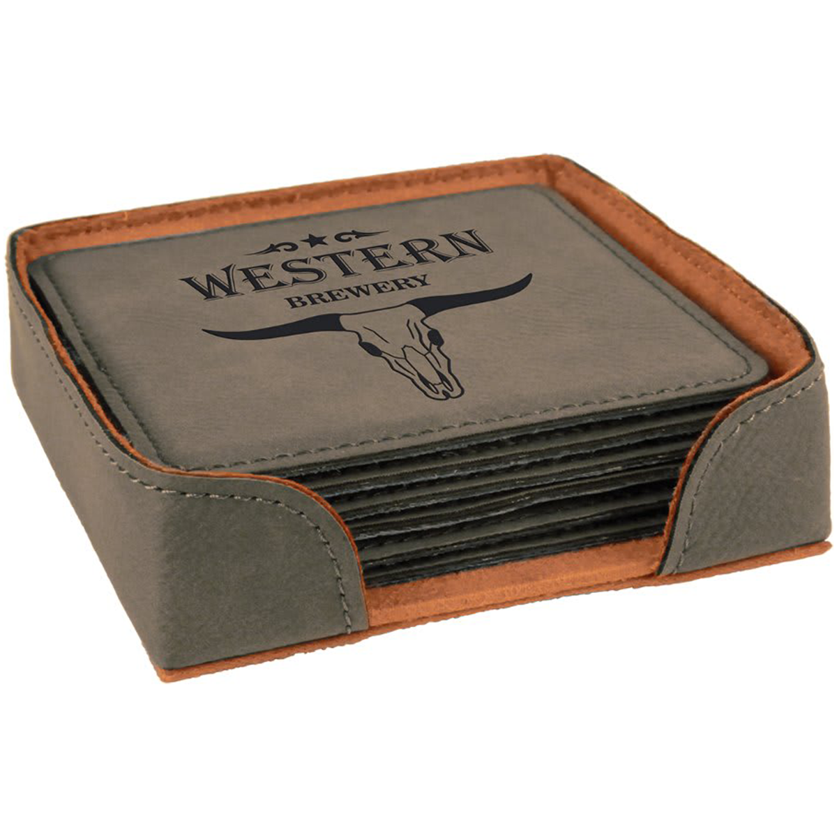 Leatherette Square 6-Coaster Set