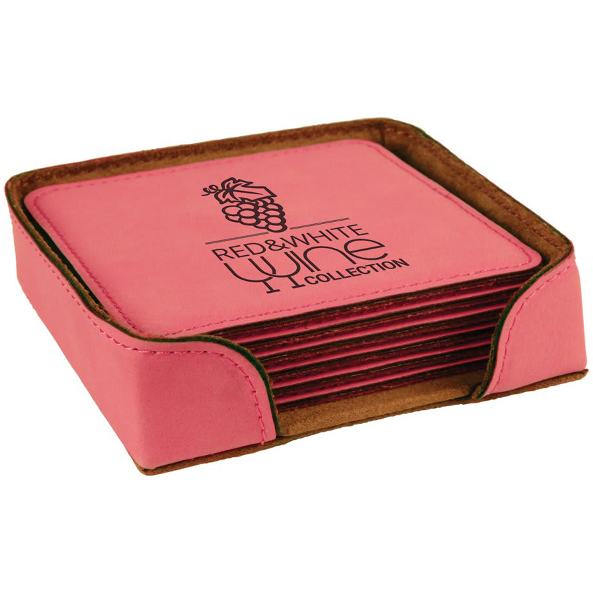 Leatherette Square 6-Coaster Set
