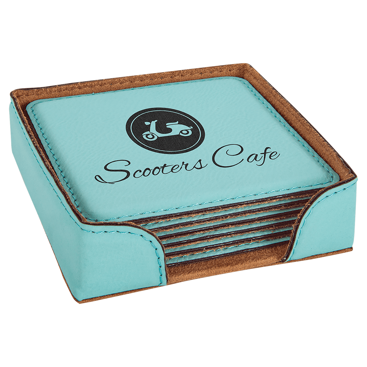 Leatherette Square 6-Coaster Set