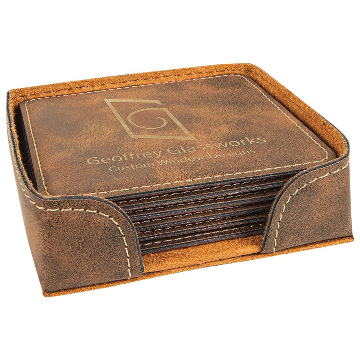 Leatherette Square 6-Coaster Set