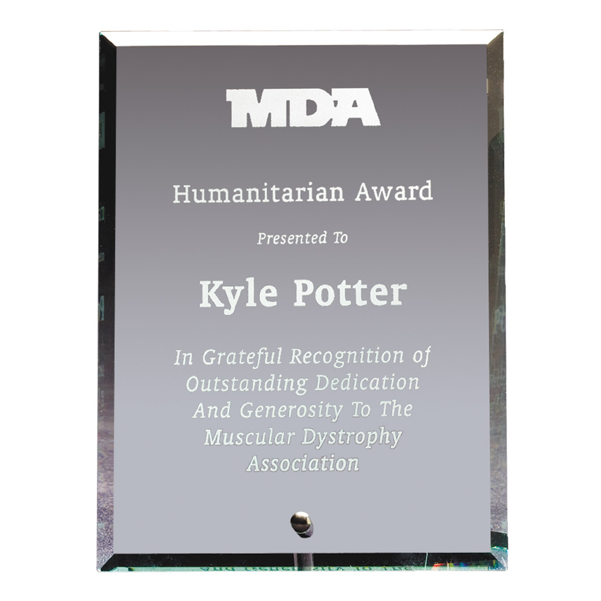 Standing Glass Plaque with Easel Post