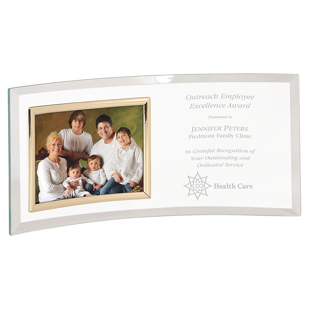 Jade Glass Crescent with Picture Frame