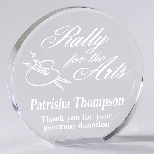 Glass Self-Standing Circle Award