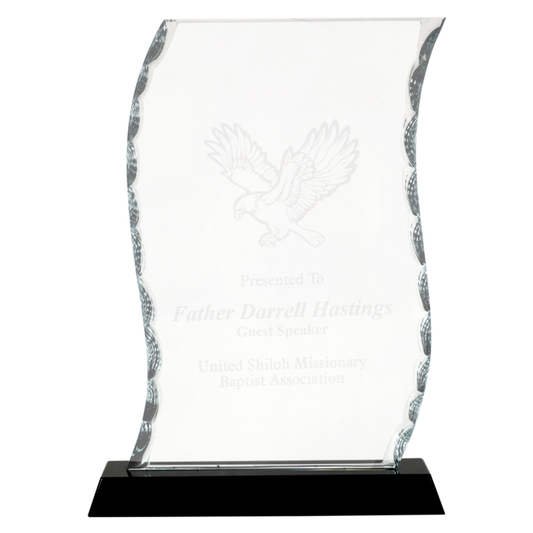 Scroll Facet Glass on Black Base