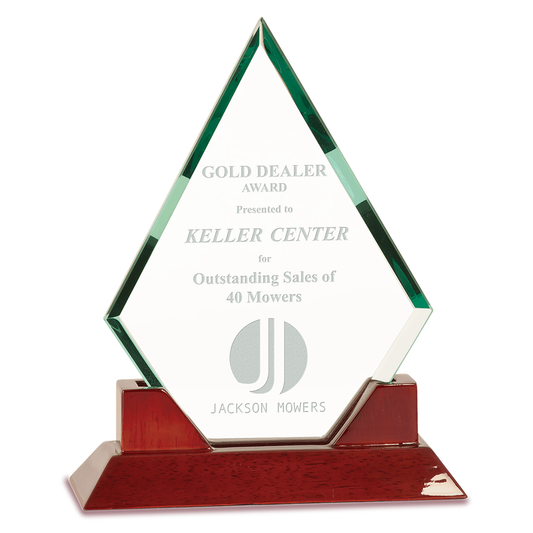 Jade Diamond Prestige Glass on Rosewood Piano Finish Base