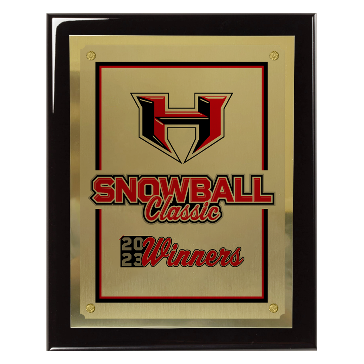 400 Series Piano Black Plaque with Metal Plate and Backplate