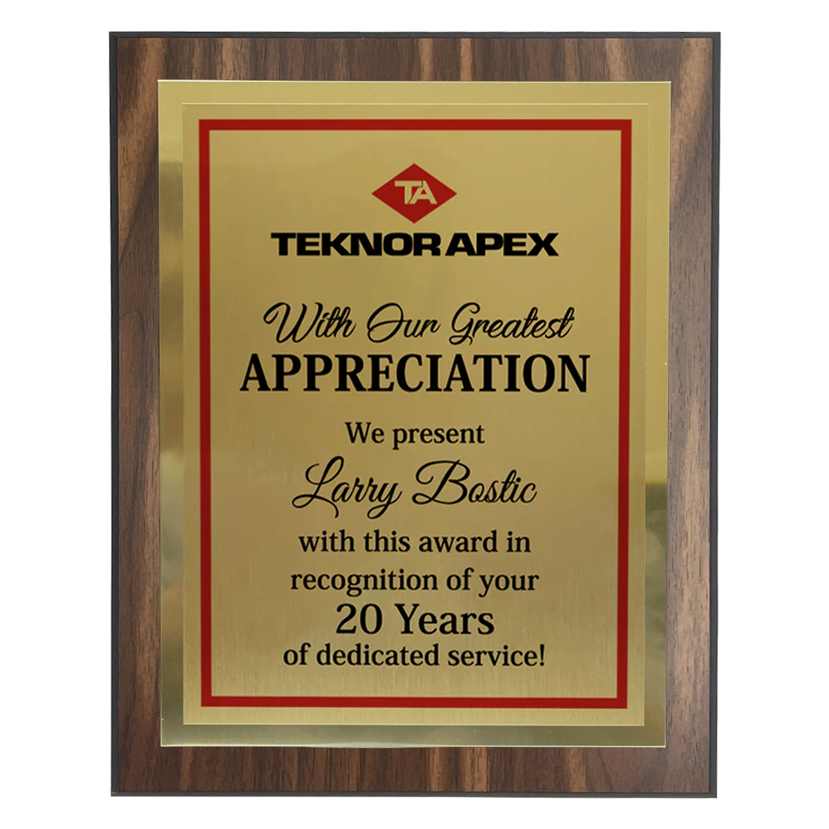 200 Series Walnut Finish Board with Black Edges, Metal Plate and Backplate