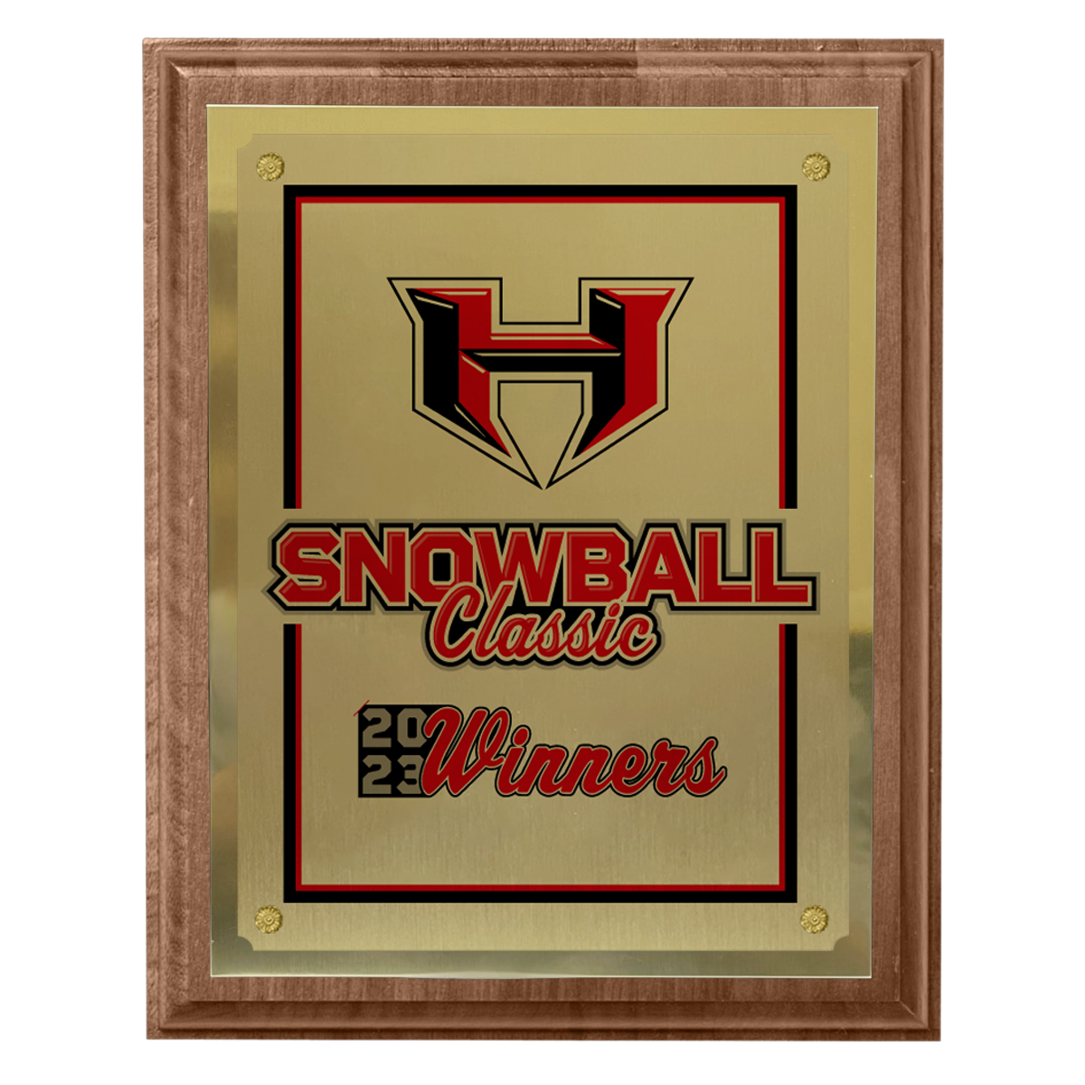 400 Series Solid Walnut Plaque with Metal Plate and Backplate