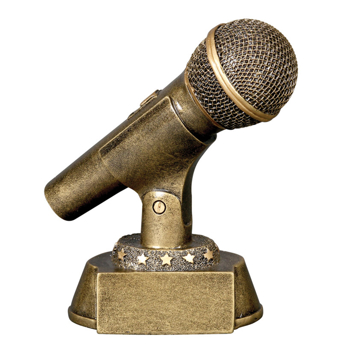 Gold Microphone Resin Trophy