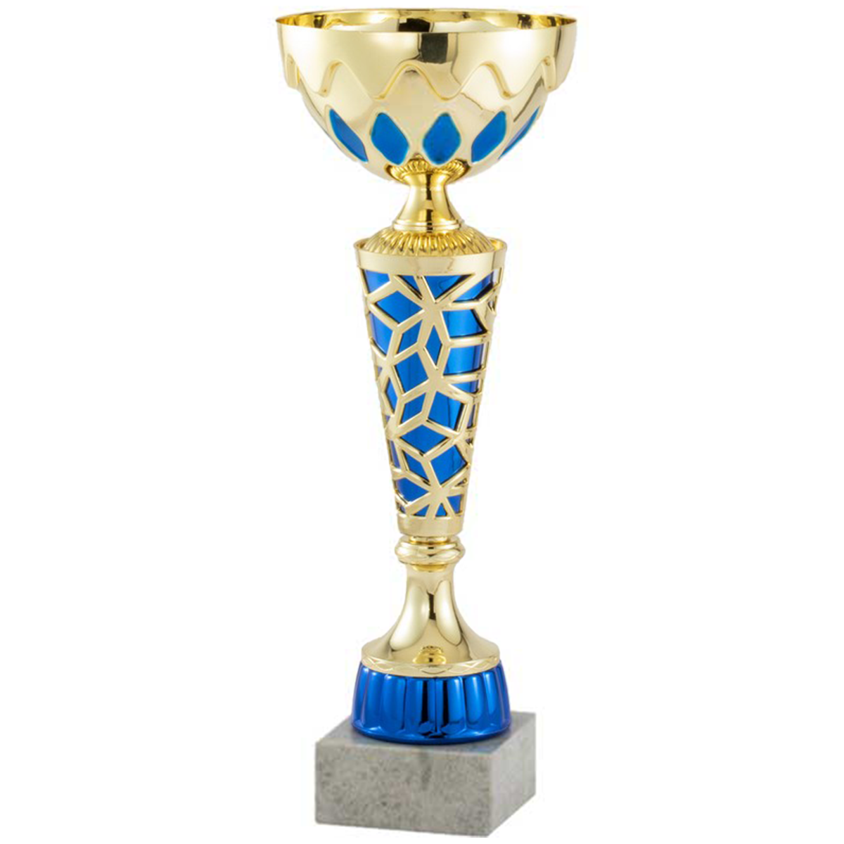 Gold with Blue Mosaic Pattern Cup Trophy