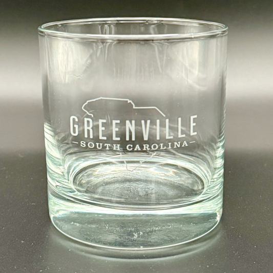 "Greenville in SC" 10.5 oz Rocks Glass