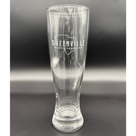 "Greenville in SC" 16 oz Pilsner Glass