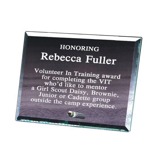 Horizontal Glass Plaque