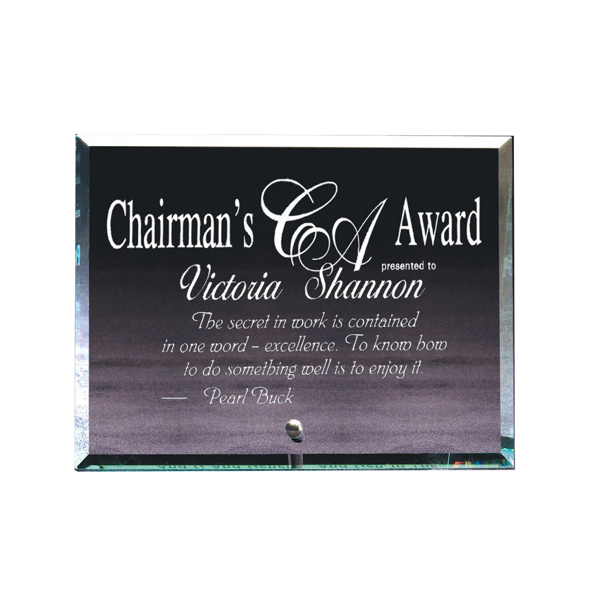 Horizontal Glass Plaque