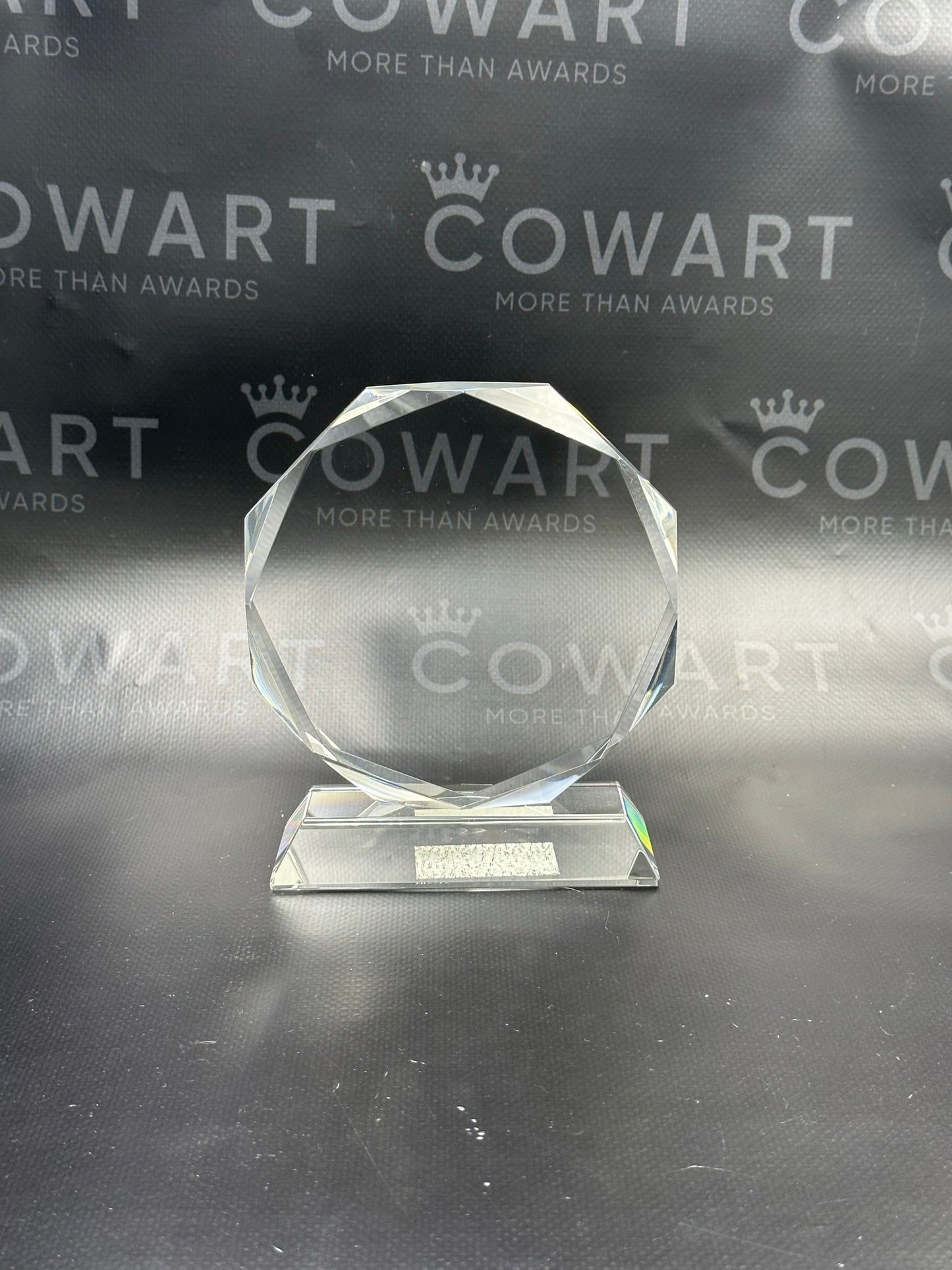 Clear Crystal Octagon on Clear Pedestal Base