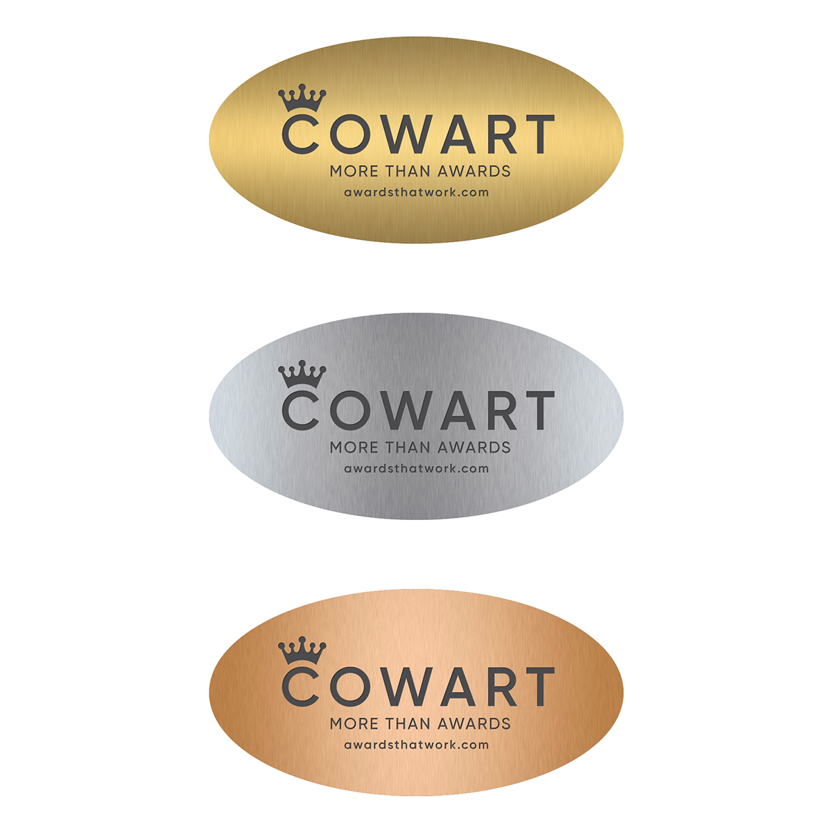 Interior Etched Plates with Oval Shape in Multiple Colors and Sizes