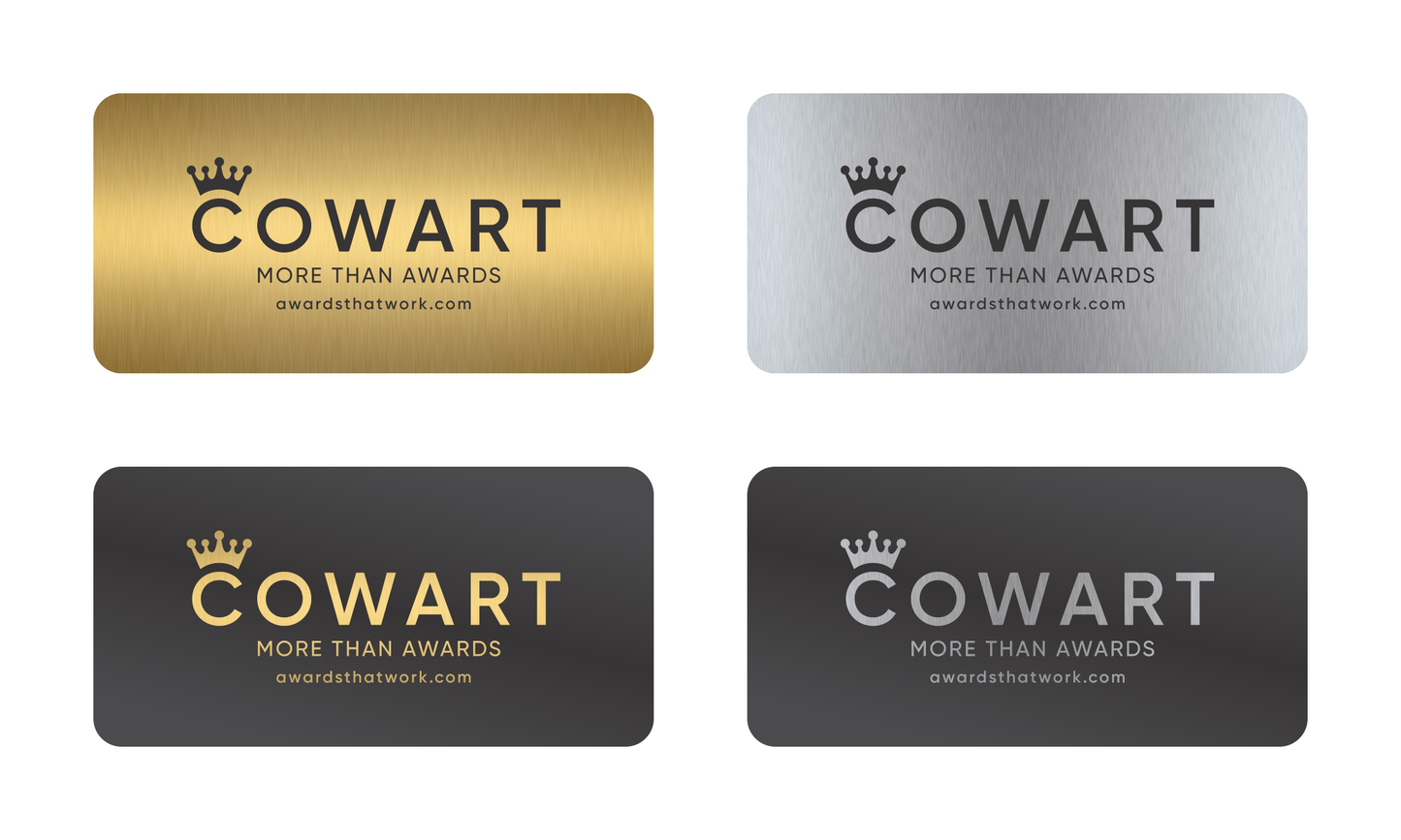 Interior Etched Metal Plates with Shape, Color and Size Options
