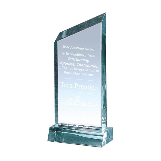 Jade Green Slant Lucite Award