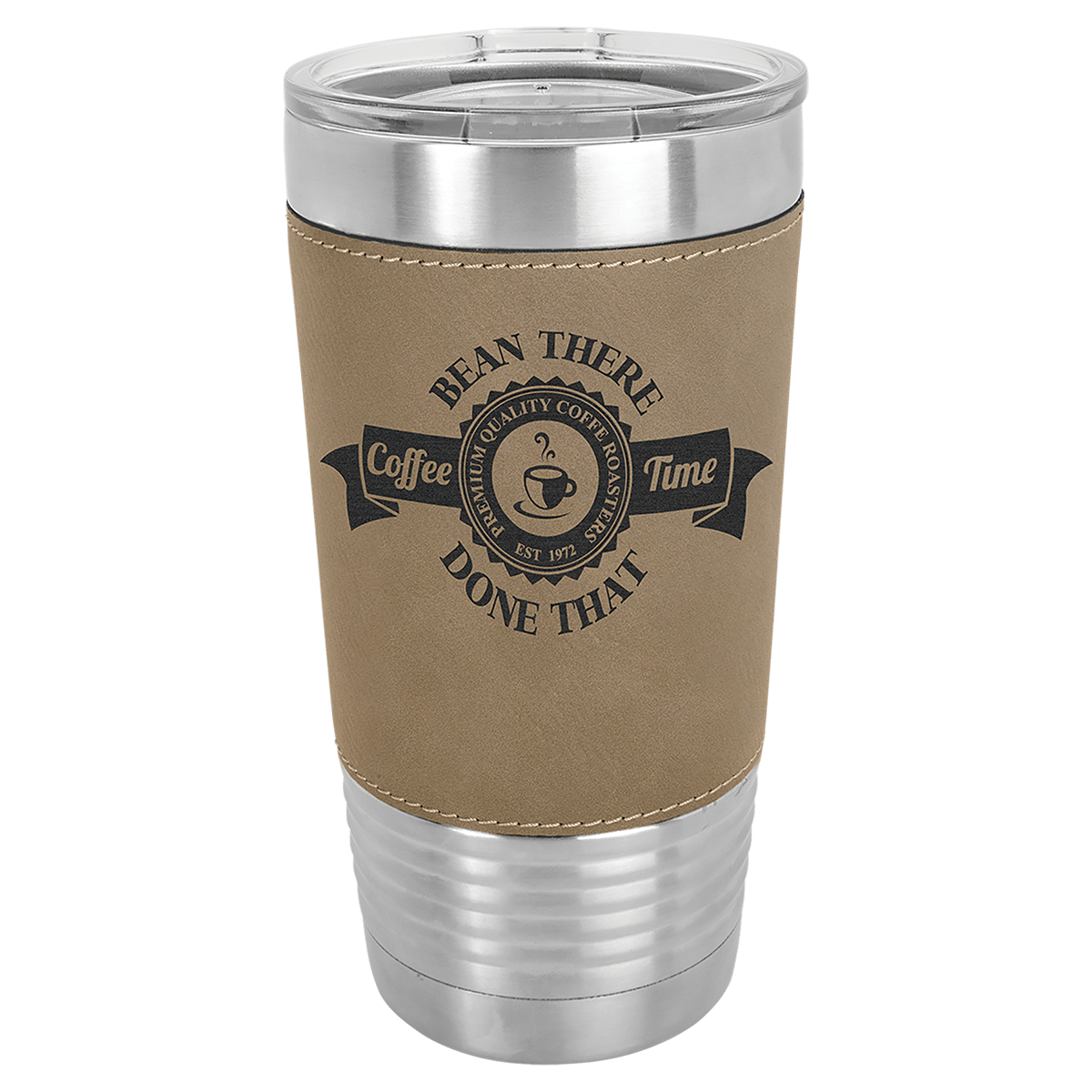 Polar Camel 20 oz. Leatherette Tumbler with Clear Lid