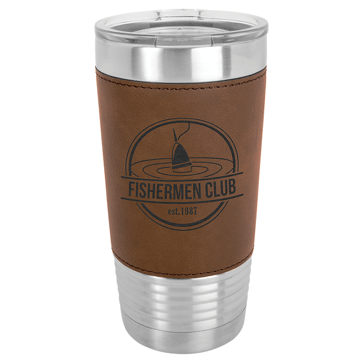 Polar Camel 20 oz. Leatherette Tumbler with Clear Lid