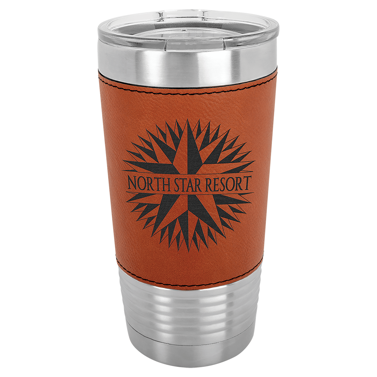 Polar Camel 20 oz. Leatherette Tumbler with Clear Lid