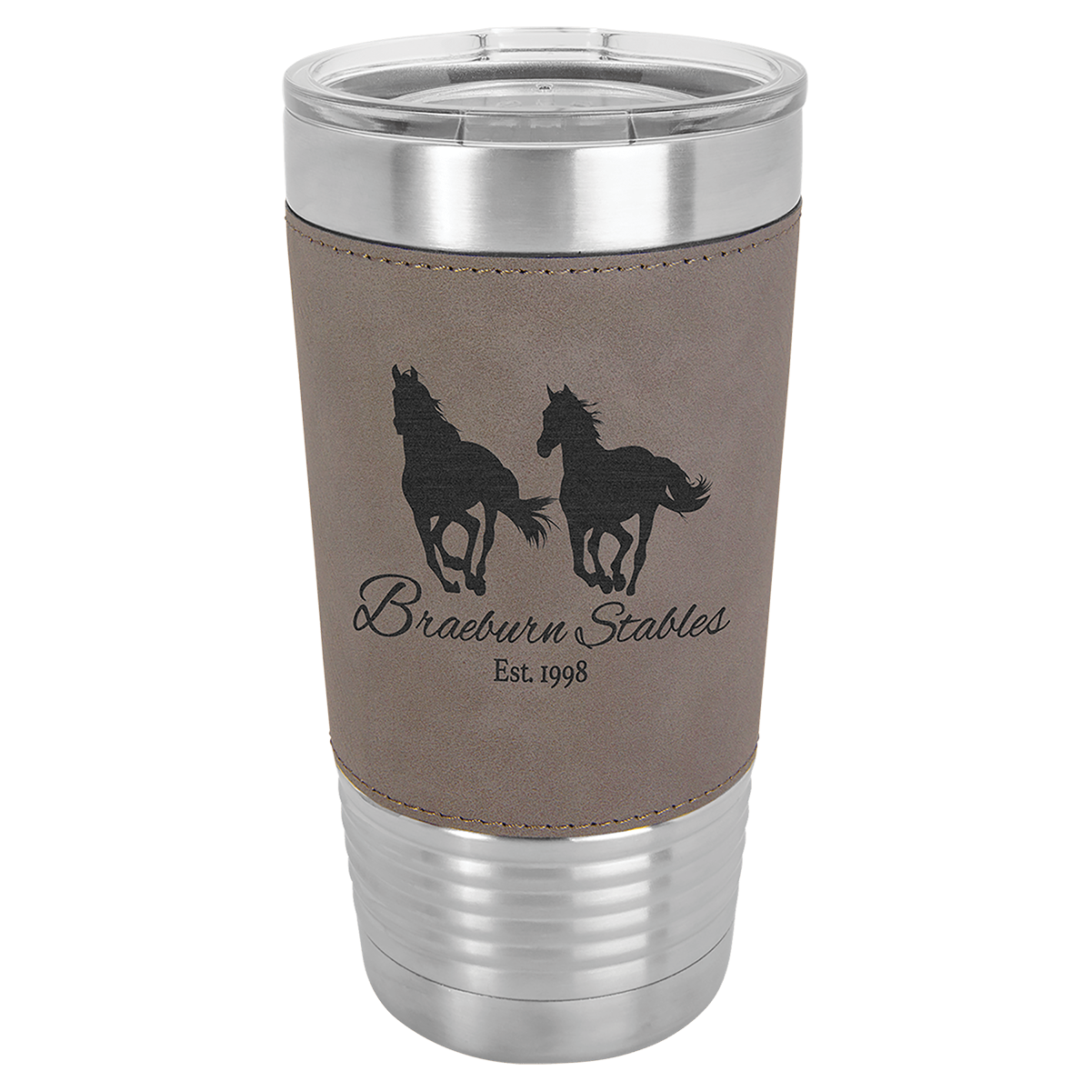 Polar Camel 20 oz. Leatherette Tumbler with Clear Lid