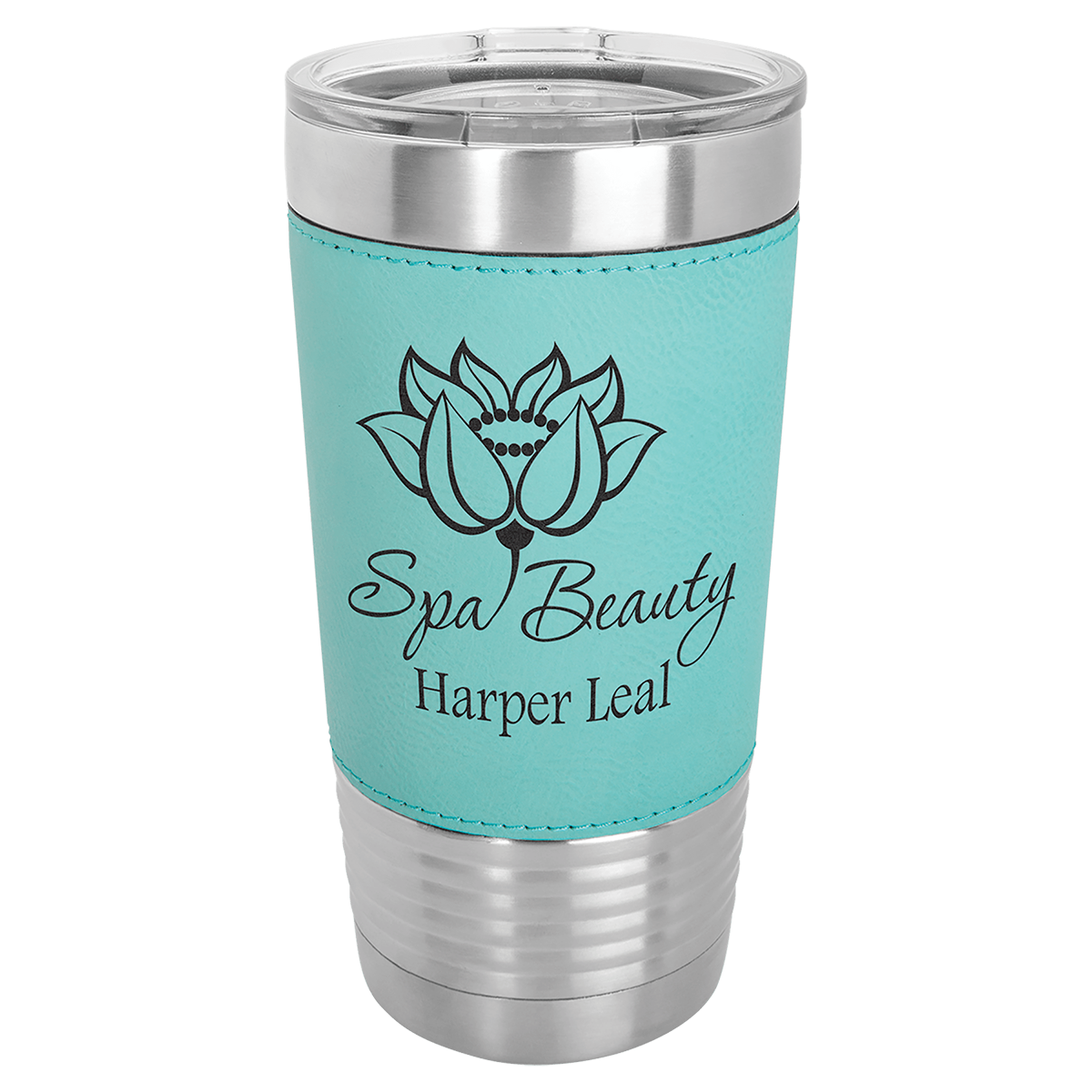 Polar Camel 20 oz. Leatherette Tumbler with Clear Lid