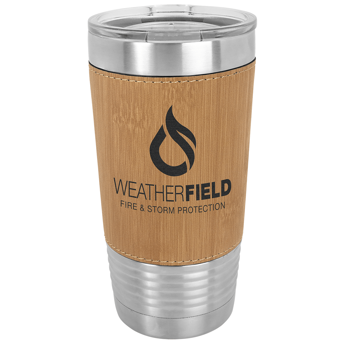 Polar Camel 20 oz. Leatherette Tumbler with Clear Lid