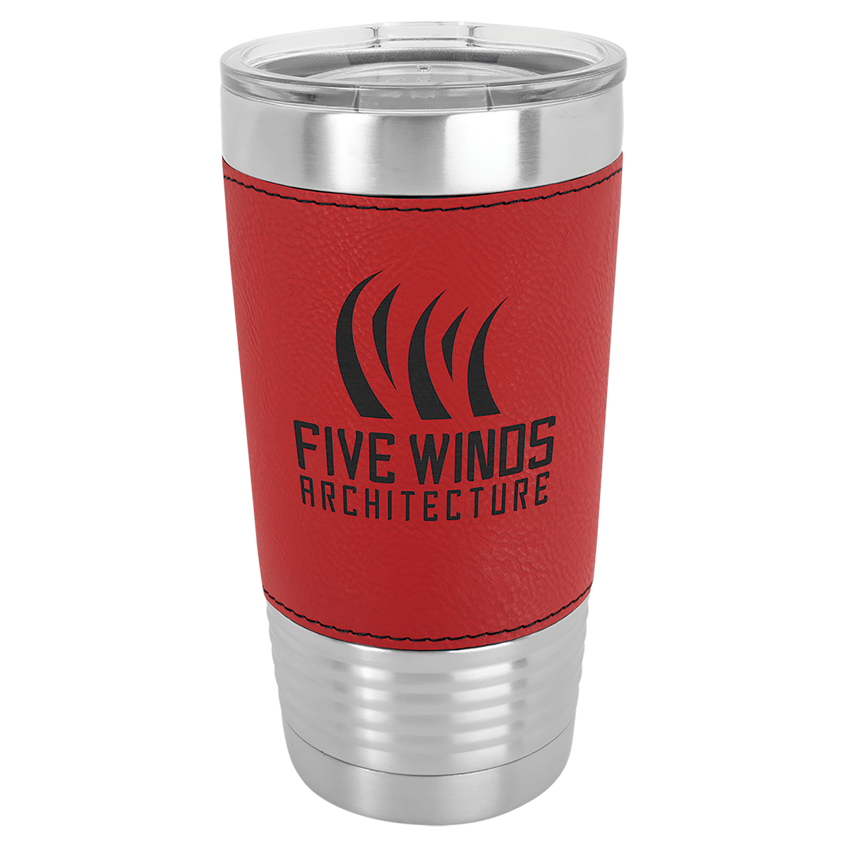 Polar Camel 20 oz. Leatherette Tumbler with Clear Lid