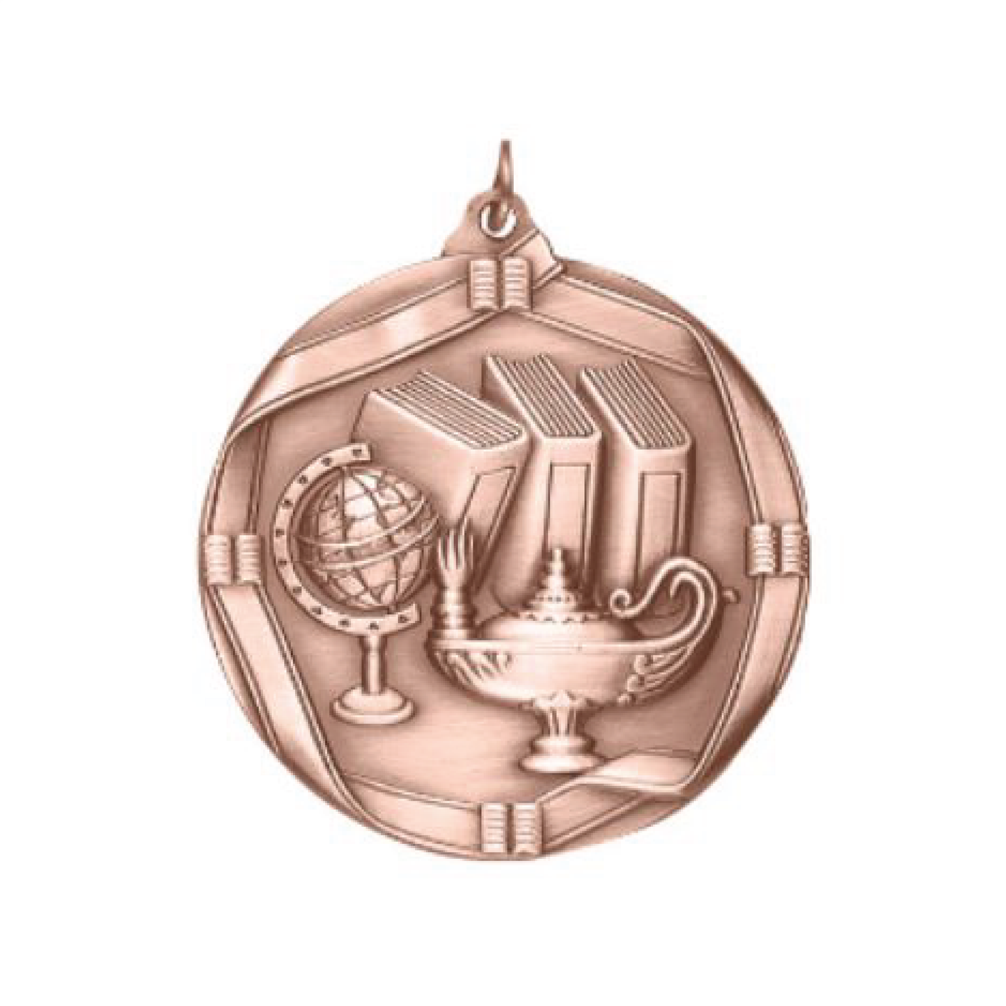Lamp Of Knowledge Ribbon Medal in Gold, Silver and Bronze