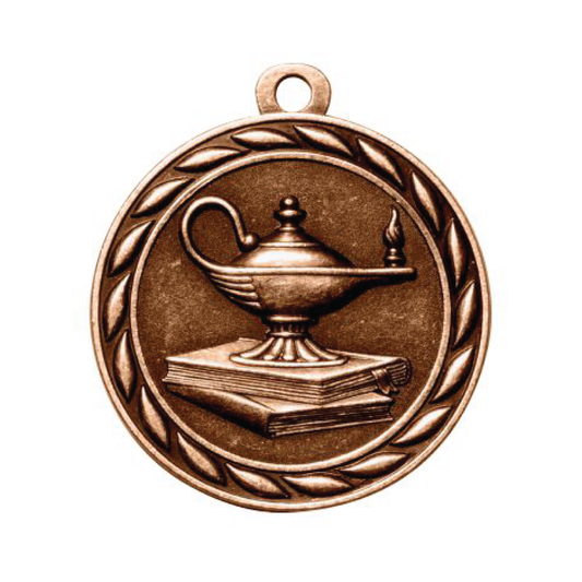 Lamp Of Knowledge Scholastic Medal in Gold, Silver and Bronze