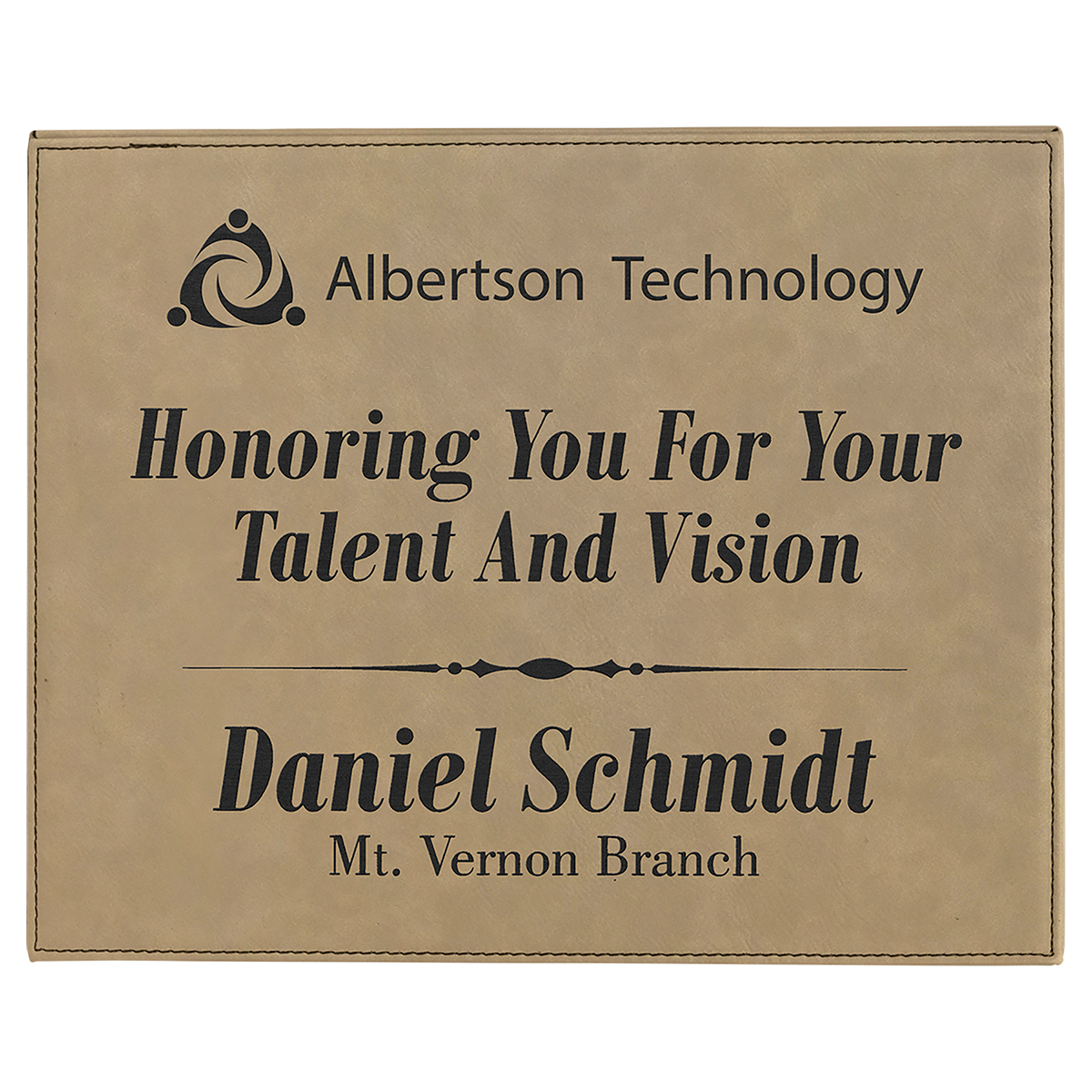 Leatherette Plaque