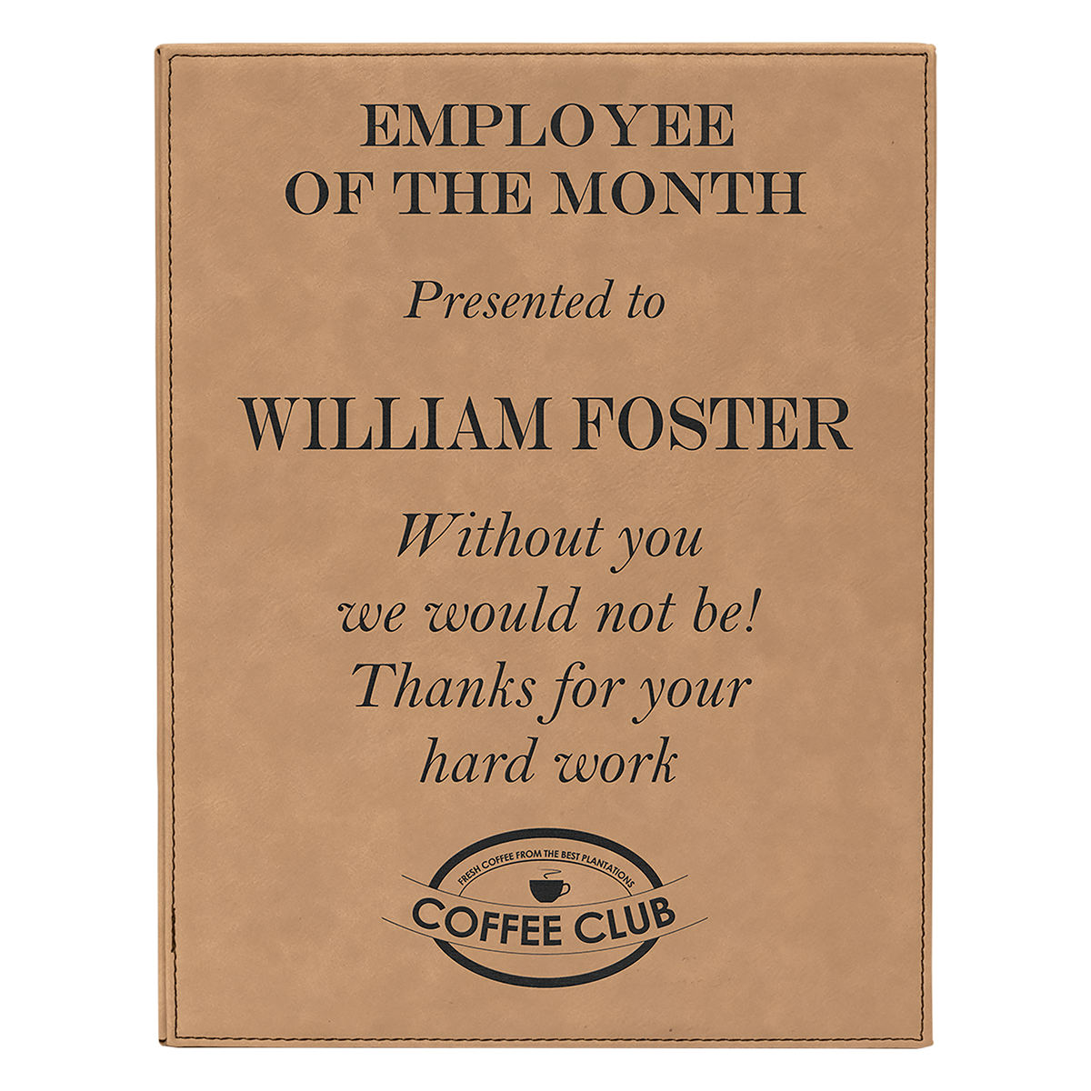 Leatherette Plaque