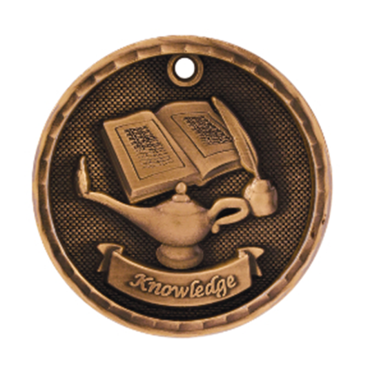 3D Lamp of Knowledge Medal