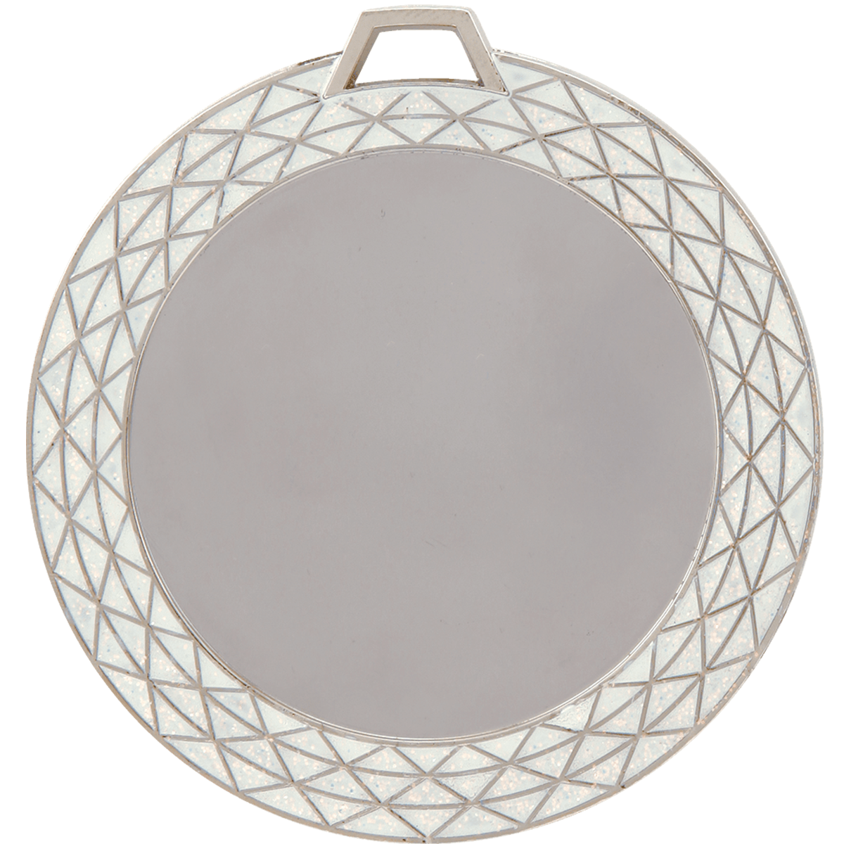 White Bling Medal with Customizable Insert