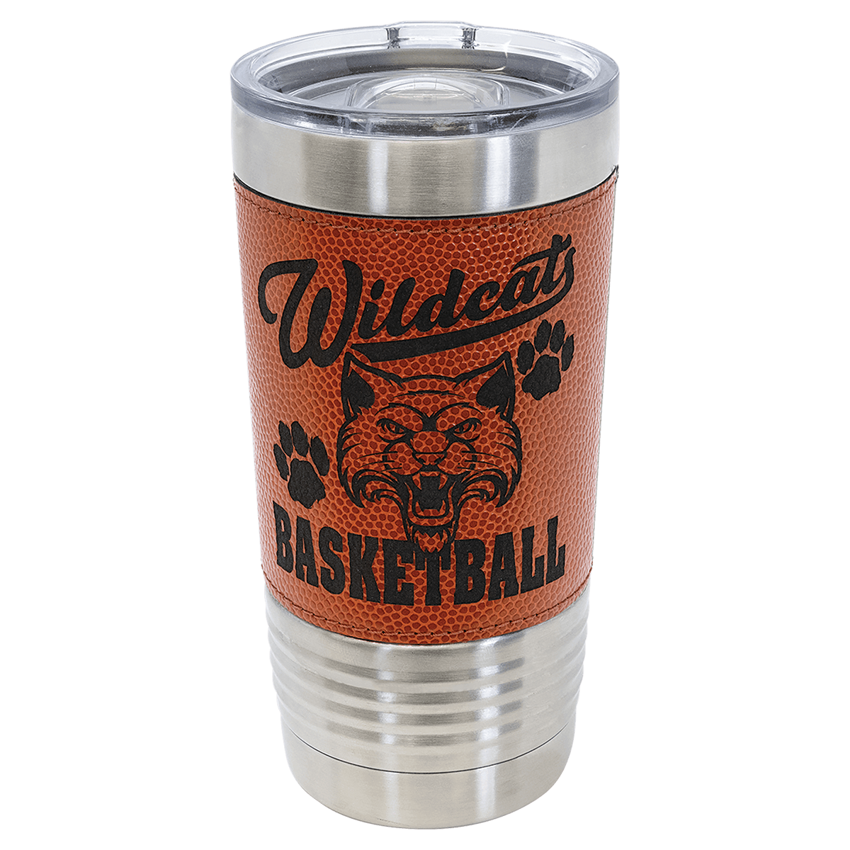 Polar Camel 20 oz. Basketball Leatherette Tumbler with Slider Lid