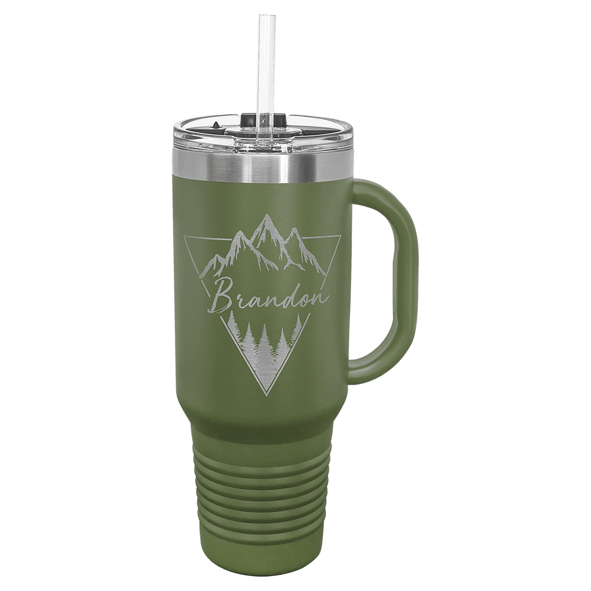 Polar Camel 40 oz. Travel Mug with Handle (Straw Included)