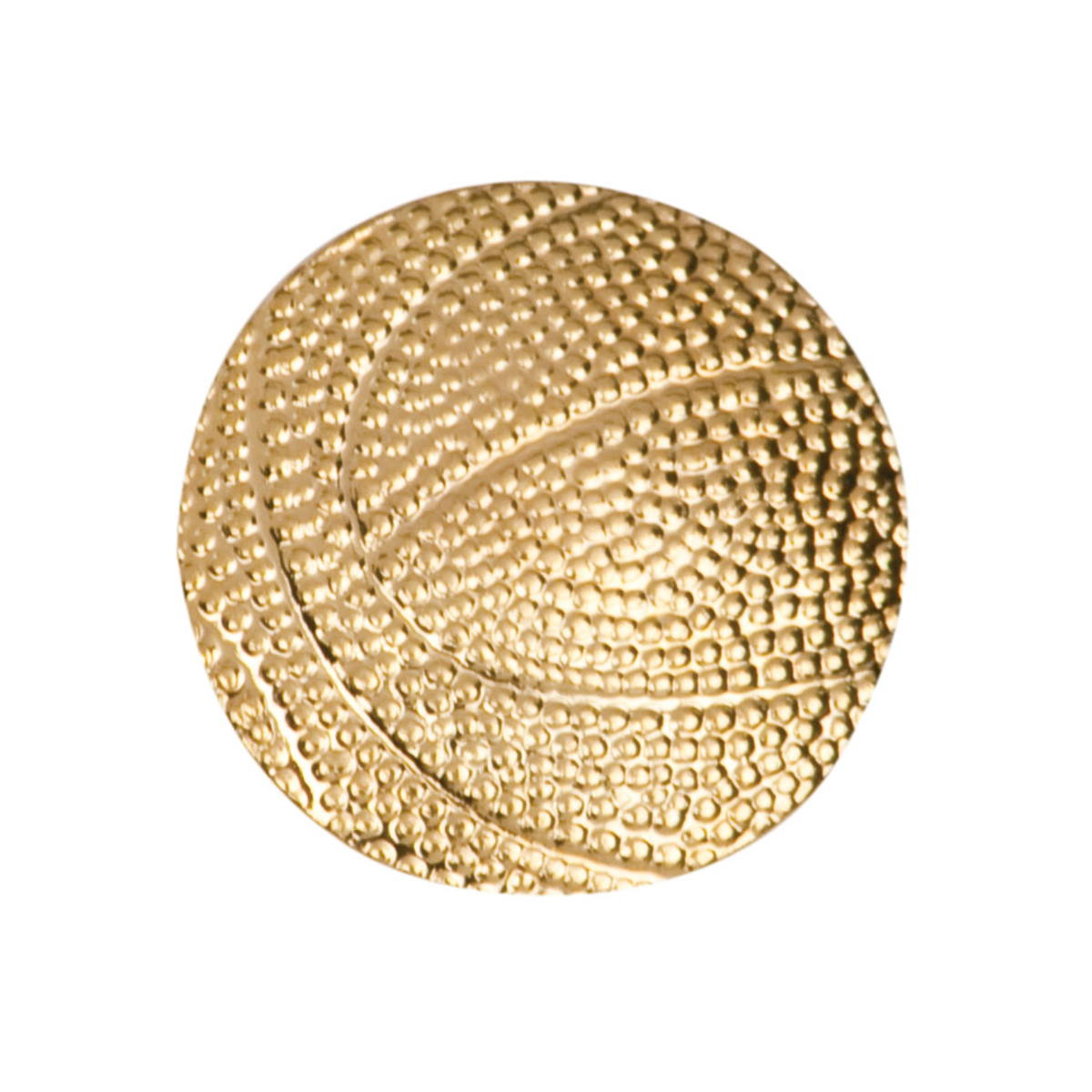 Gold Basketball Metal Chenille Letter Insignia Pin