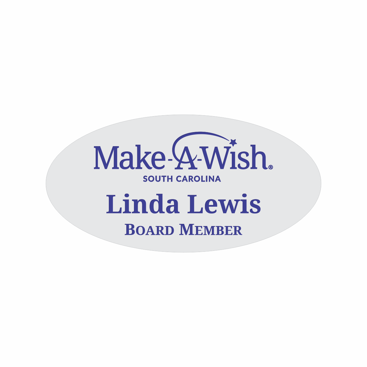 Engraved Badges with Oval Shape in Multiple Colors and Sizes
