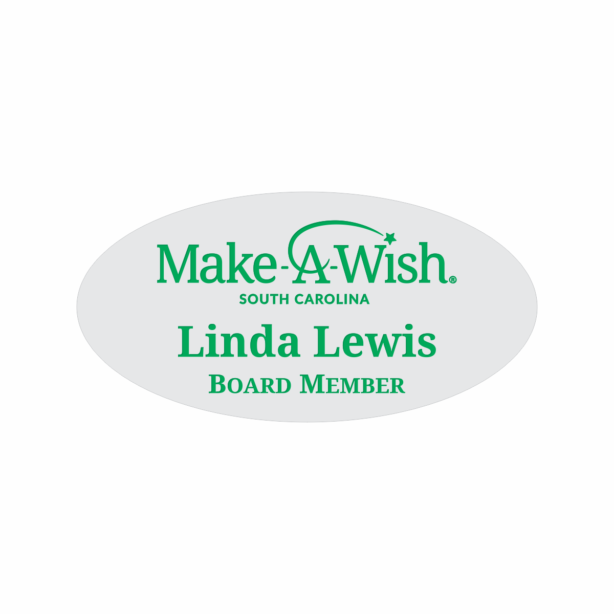 Engraved Badges with Oval Shape in Multiple Colors and Sizes