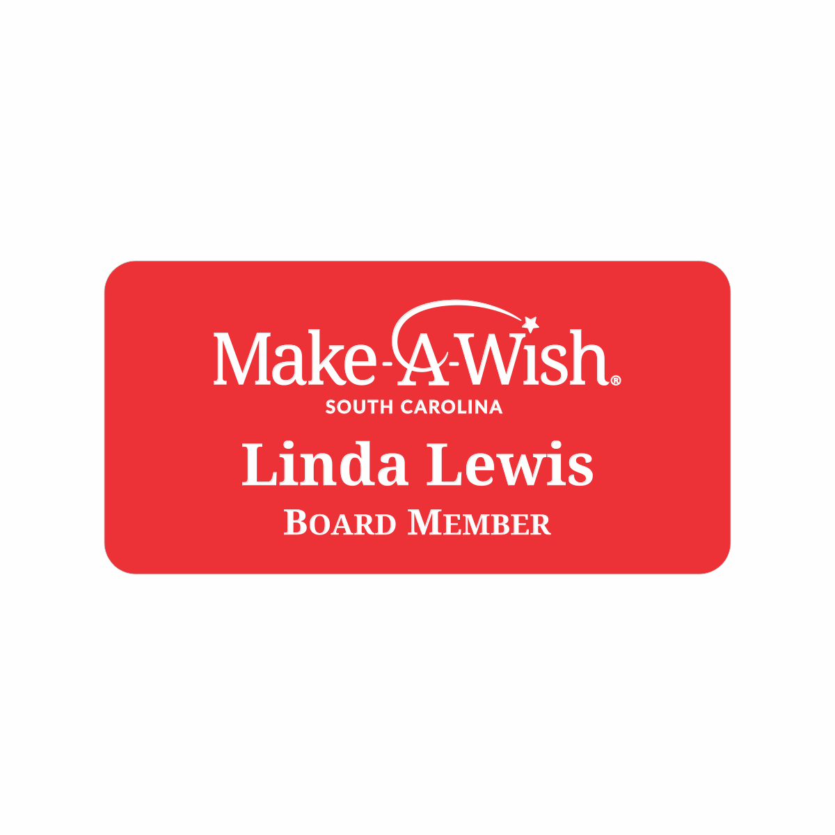 Engraved Badges with Rounded Corners in Multiple Colors and Sizes