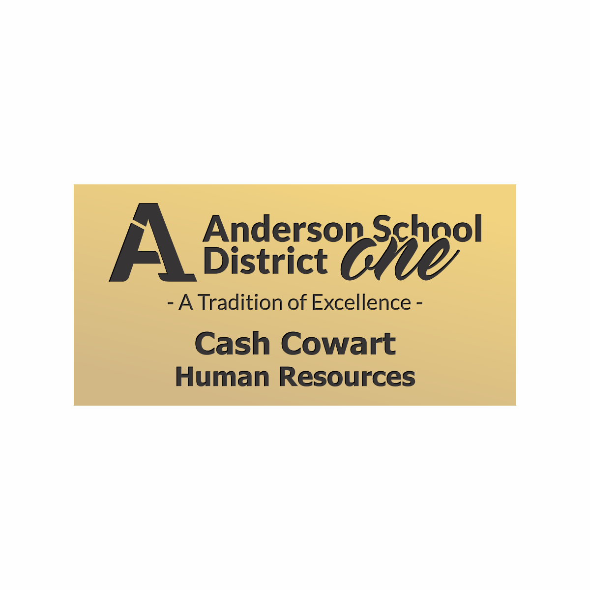 Engraved Badges with Square Corners in Multiple Colors and Sizes