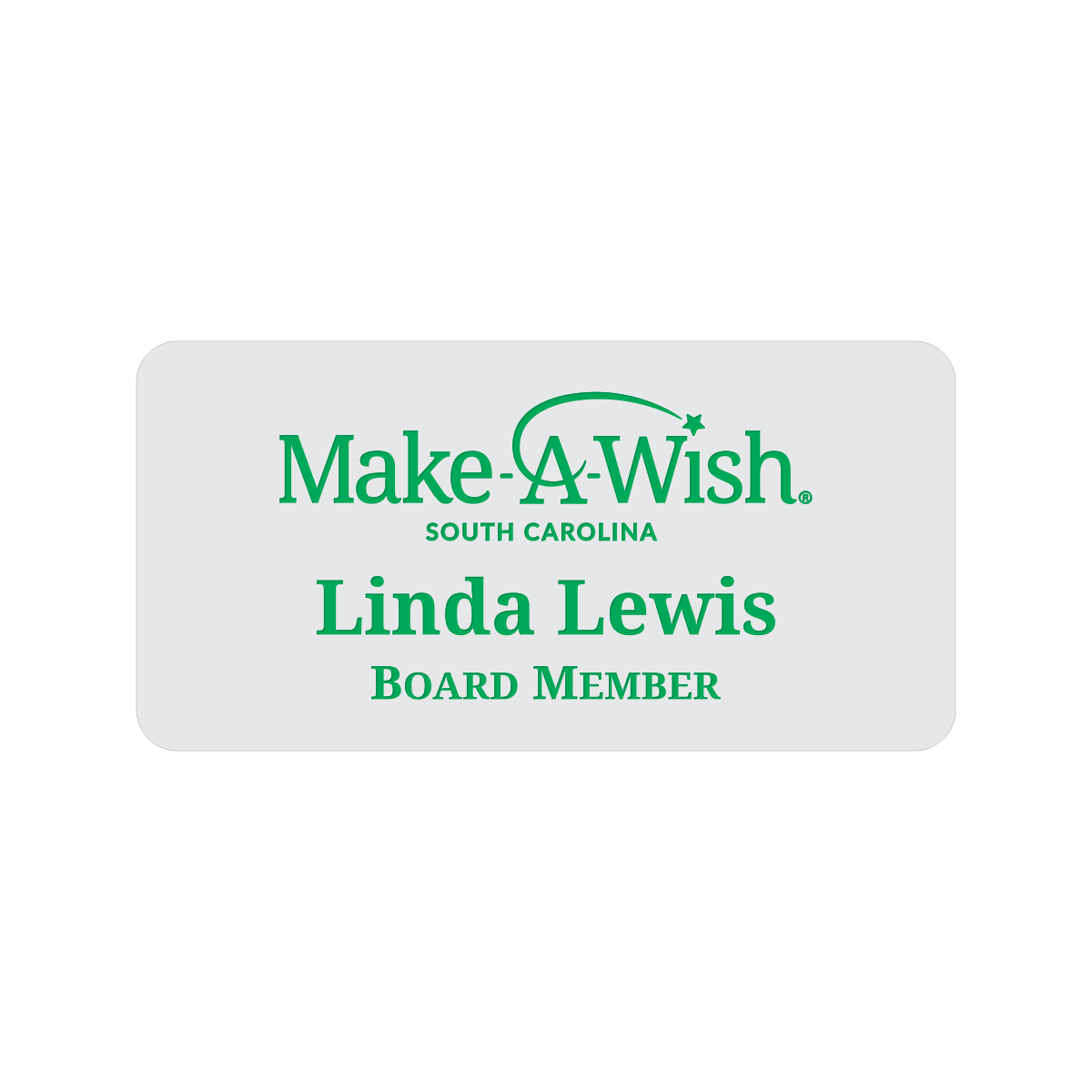 Engraved Badges with Rounded Corners in Multiple Colors and Sizes