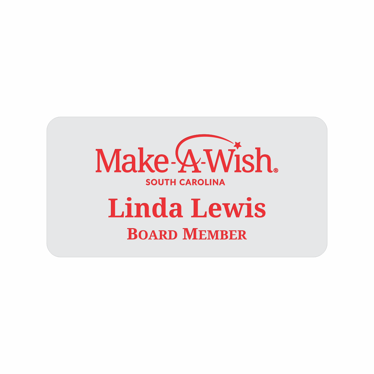 Engraved Badges with Rounded Corners in Multiple Colors and Sizes