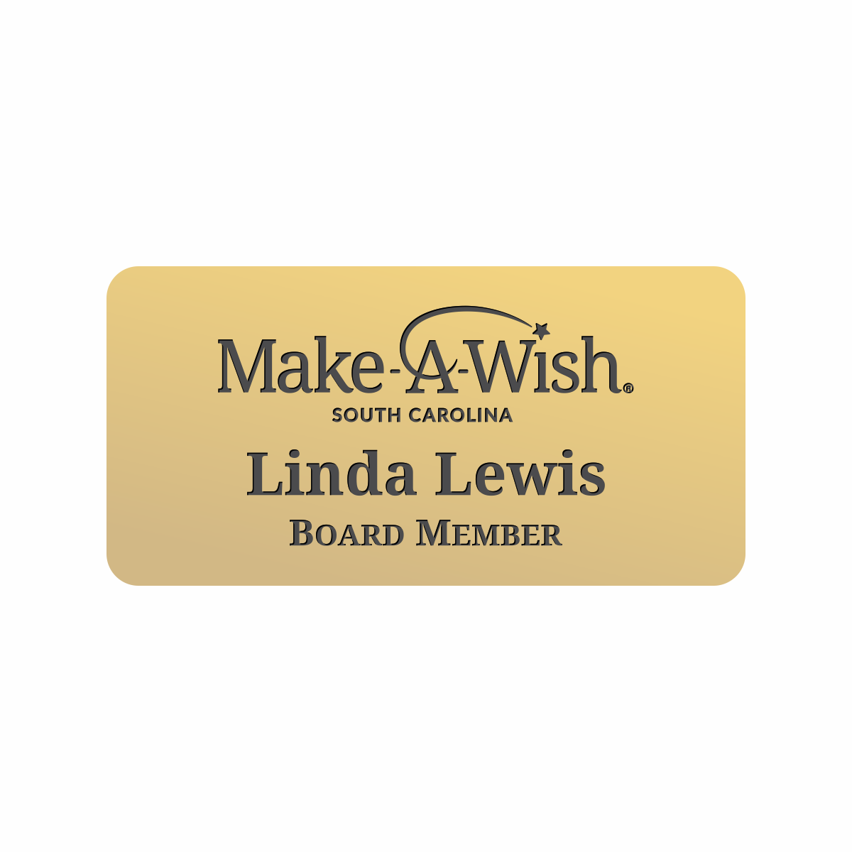 Engraved Badges with Rounded Corners in Multiple Colors and Sizes