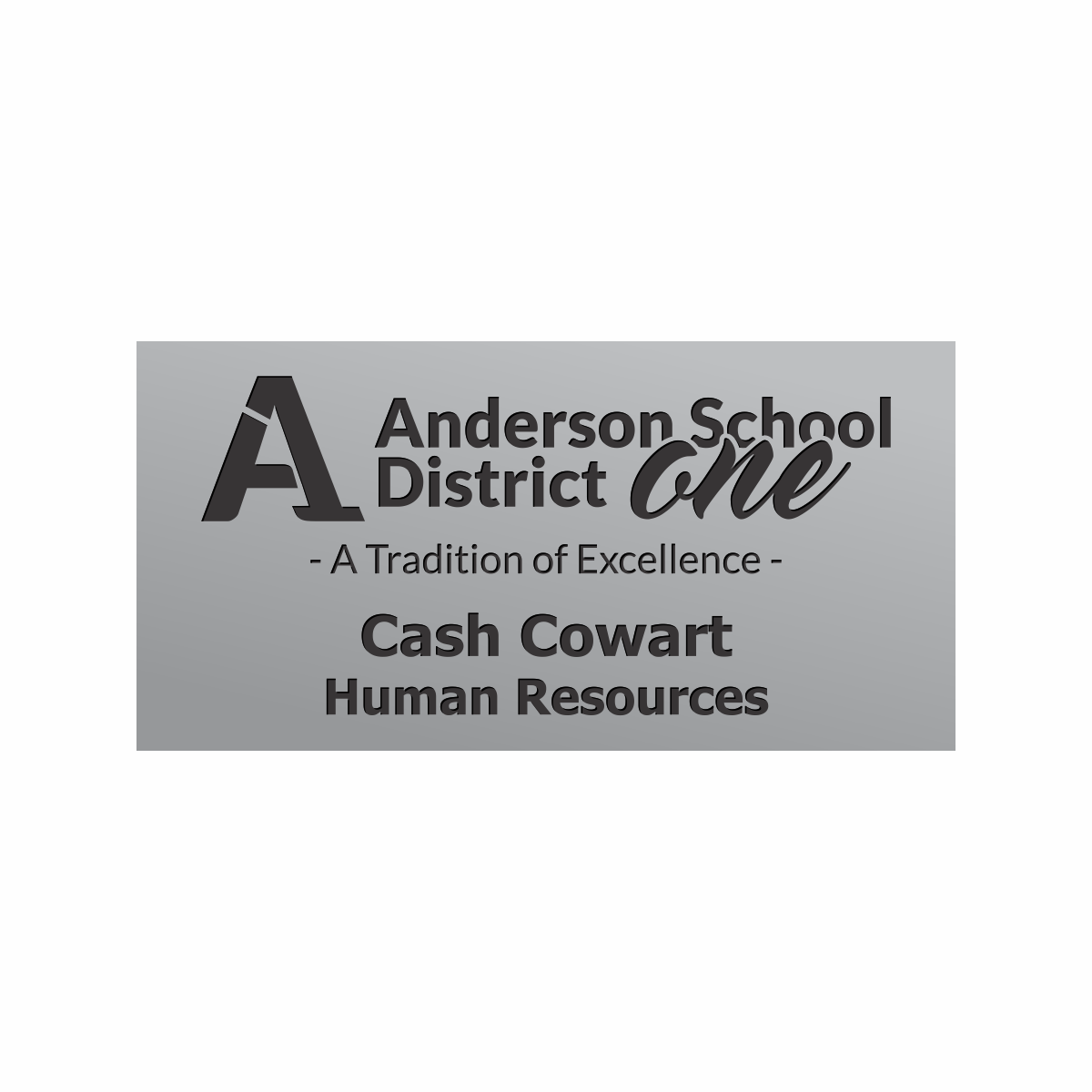Engraved Badges with Square Corners in Multiple Colors and Sizes