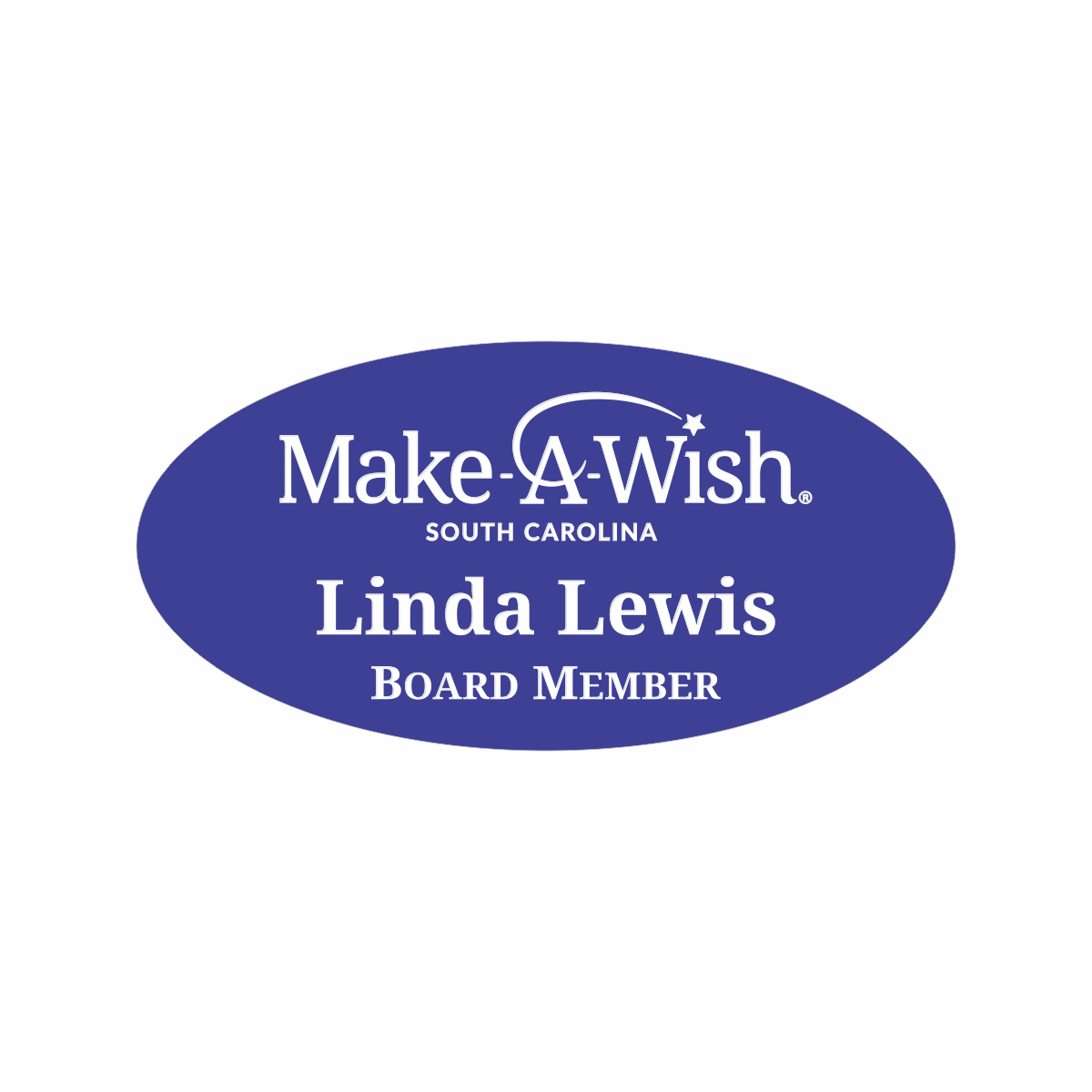 Engraved Badges with Oval Shape in Multiple Colors and Sizes
