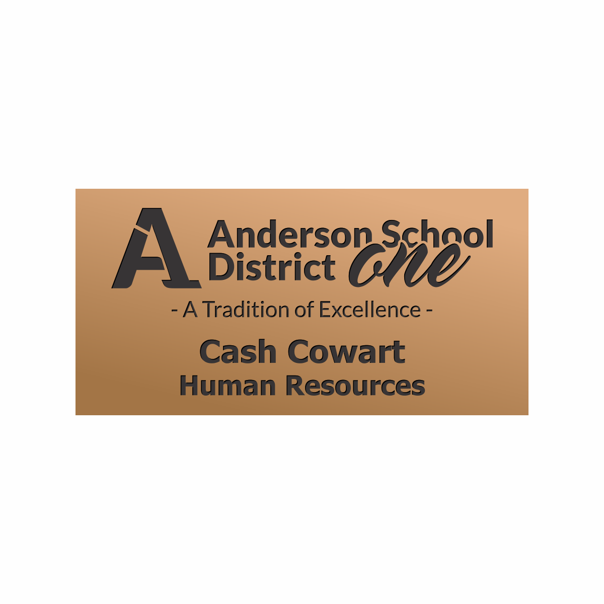 Engraved Badges with Square Corners in Multiple Colors and Sizes