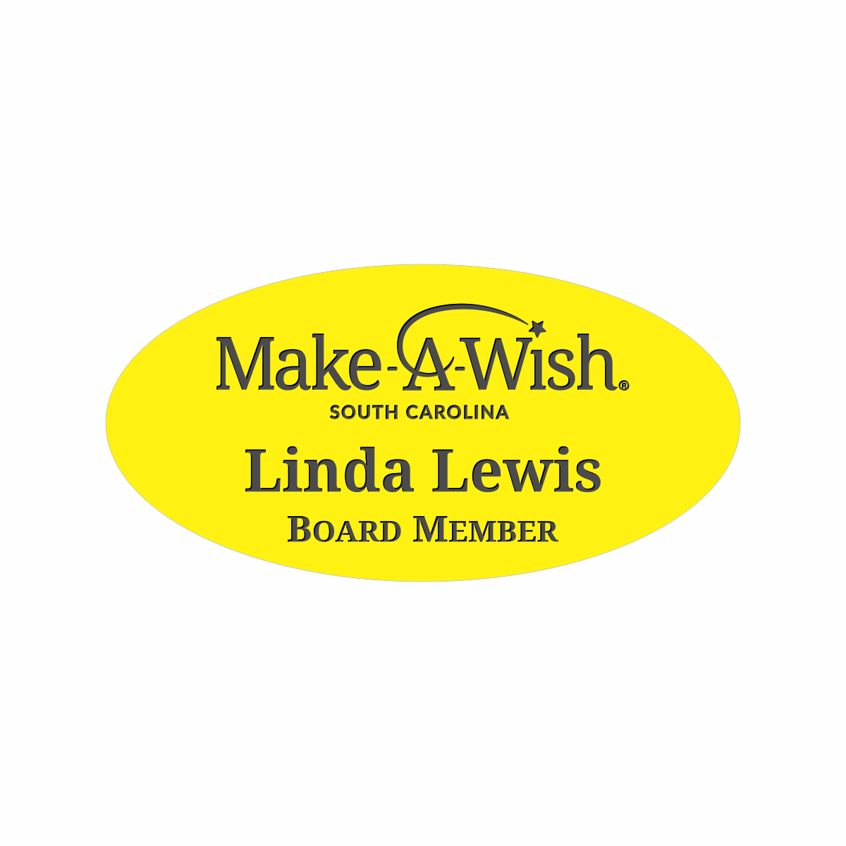 Engraved Badges with Oval Shape in Multiple Colors and Sizes