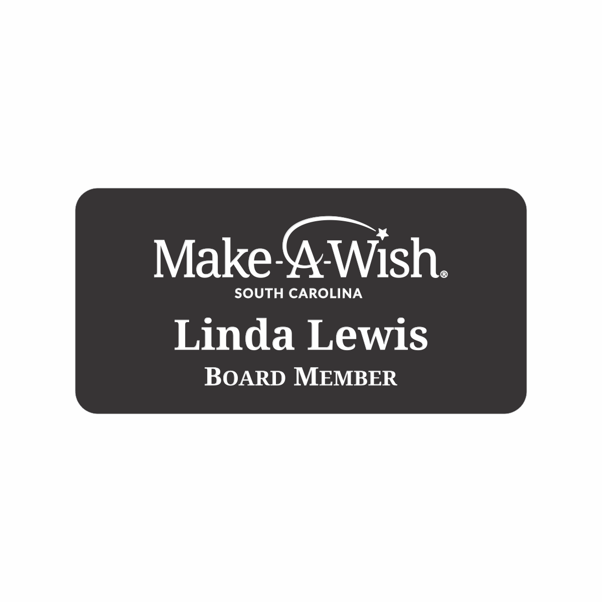 Engraved Badges with Rounded Corners in Multiple Colors and Sizes